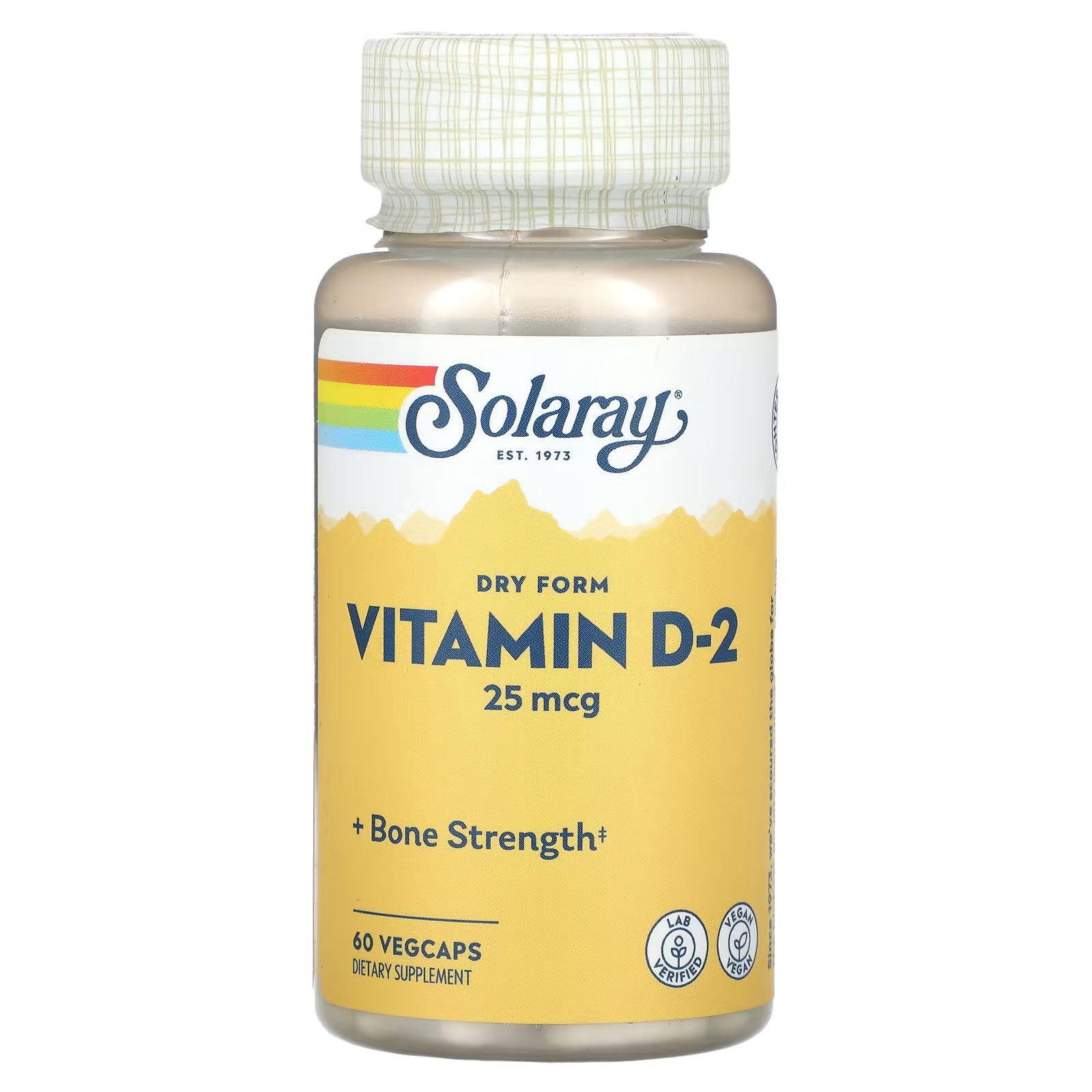 Сухая форма витамина D-2 25 мкг 60 растительных капсул Solaray solaray витамин d2 в сухой форме 25 мкг 60 растительных капсул