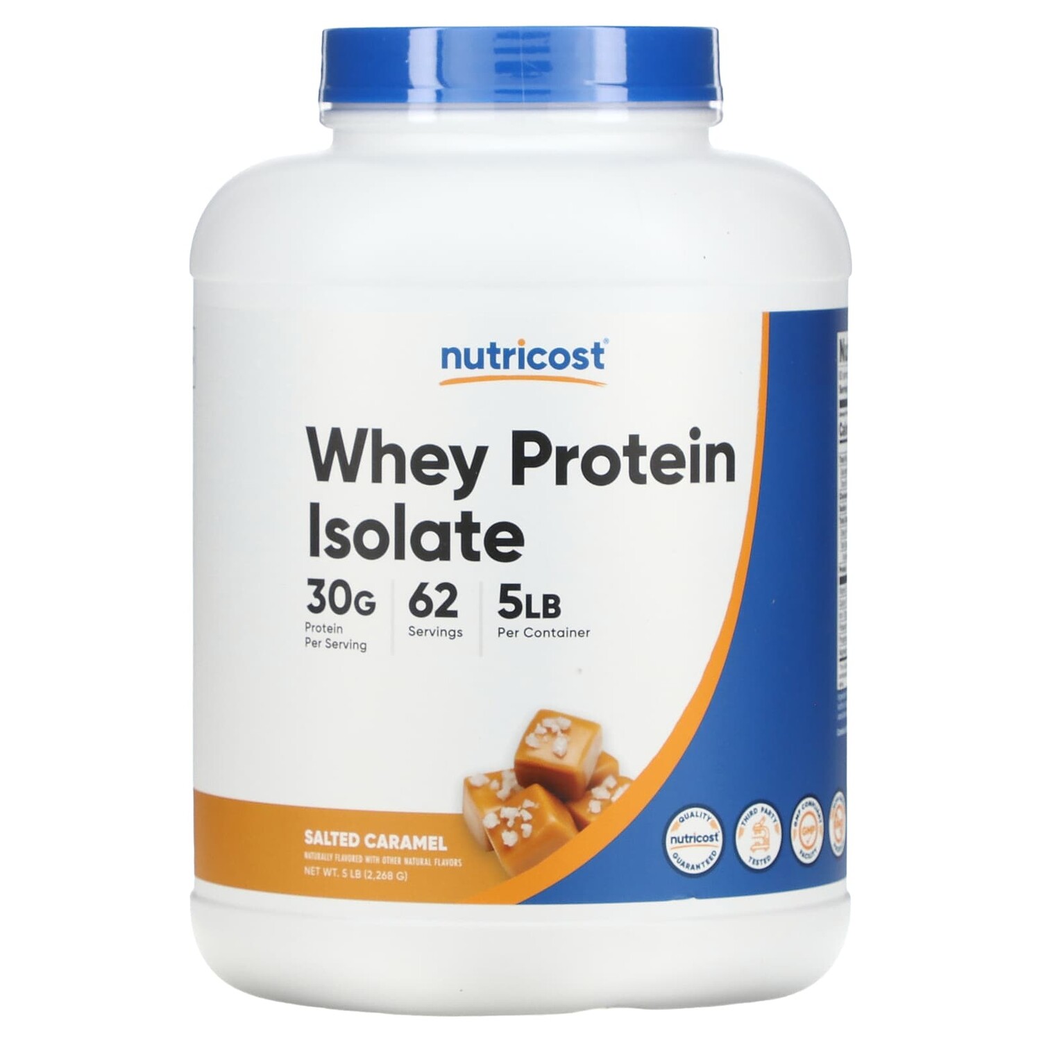 

Изолят сывороточного протеина, соленая карамель, 2268 г (5 фунтов), Nutricost