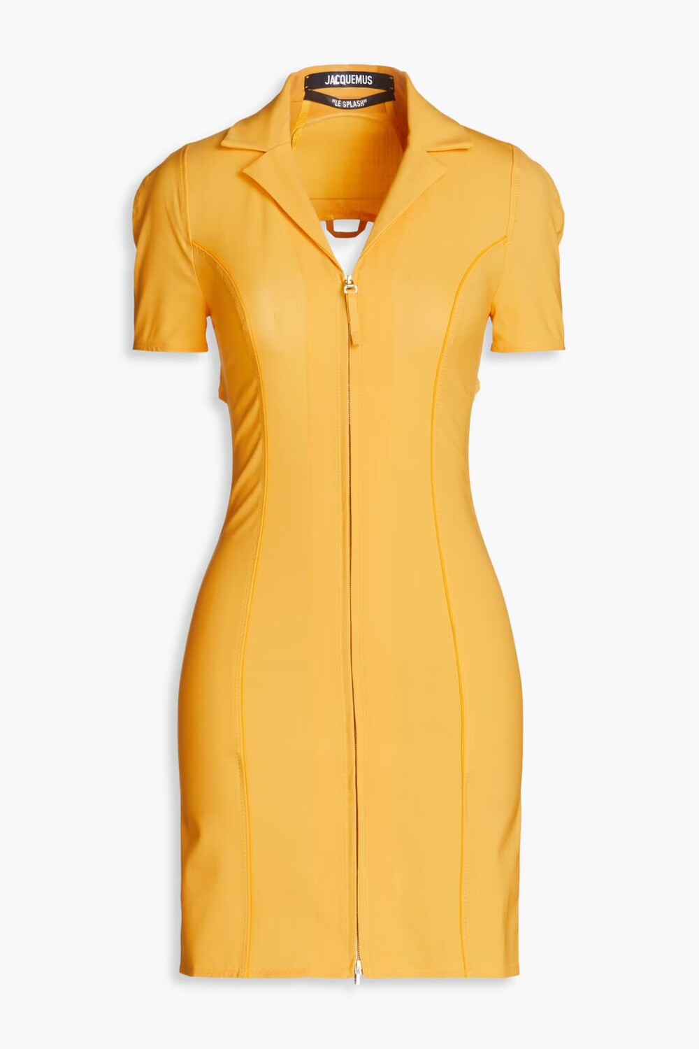 

Платье мини Tangelo из эластичной шерсти с вырезом Jacquemus, цвет Marigold