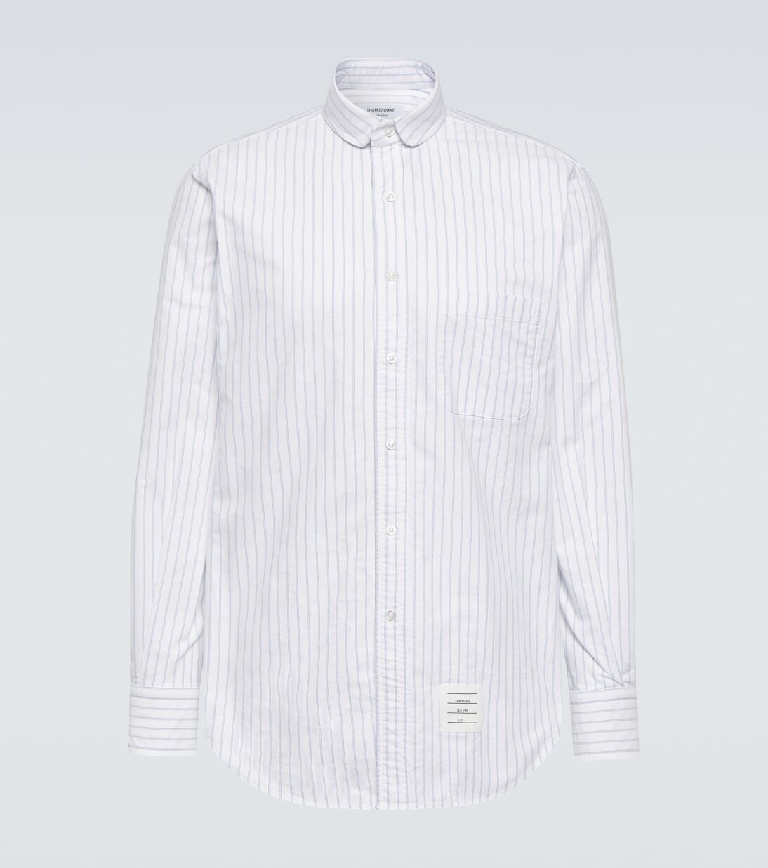 

Хлопковая рубашка в тонкую полоску Thom Browne, белый