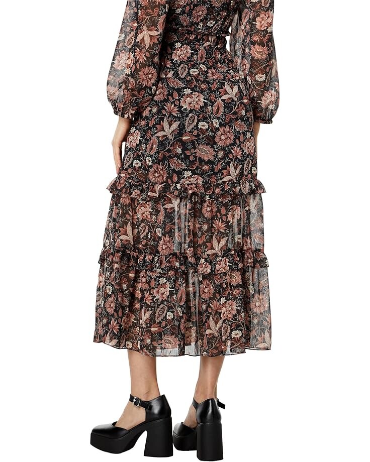 

Юбка Madewell Tier Ruffle Smocked Midi, реальный черный