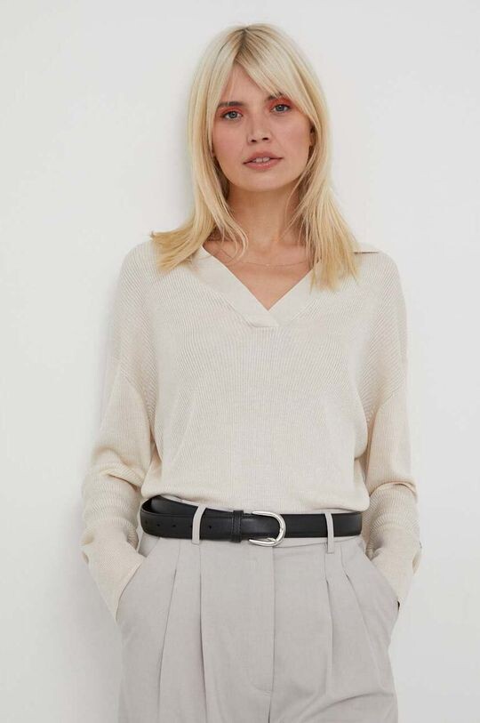 

Свитер с оттенком шелка Tommy Hilfiger, бежевый