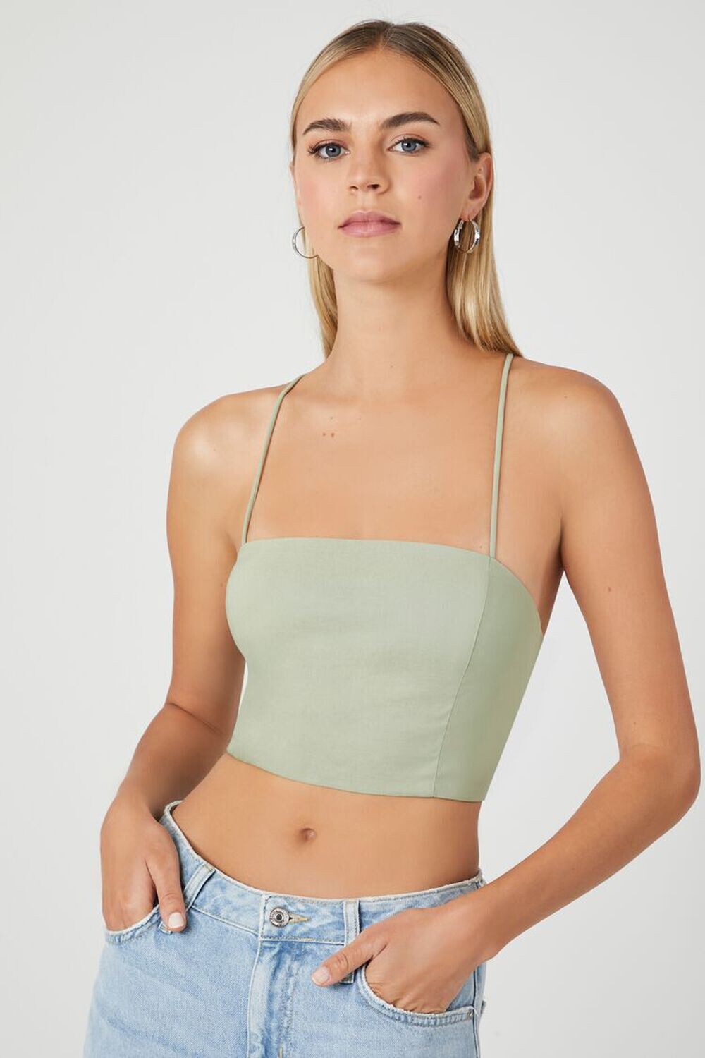 

Укороченная майка с перекрещенной шнуровкой на спине Forever 21