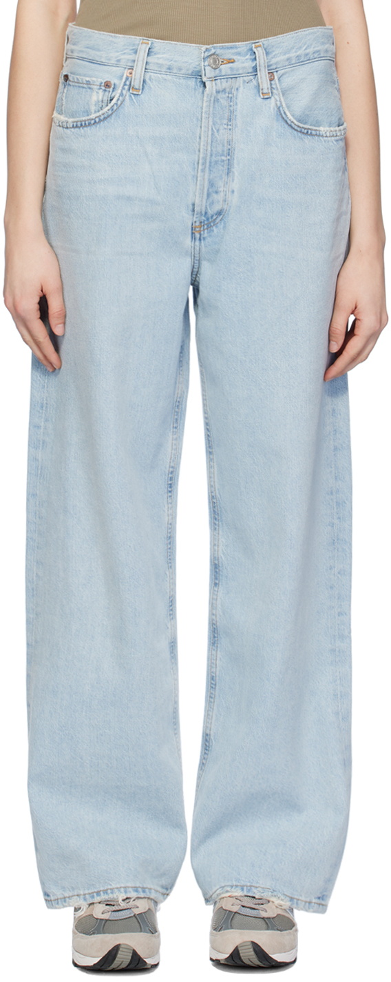 Синие мешковатые джинсы с низкой посадкой Agolde, цвет Fragment