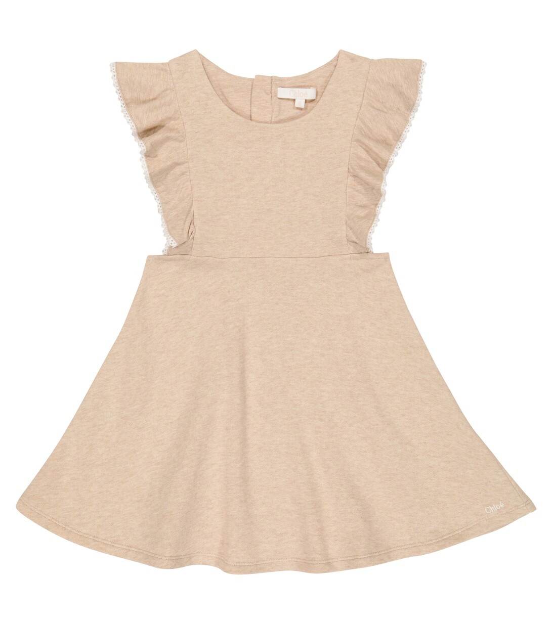 

Платье из хлопкового джерси Chloé, бежевый