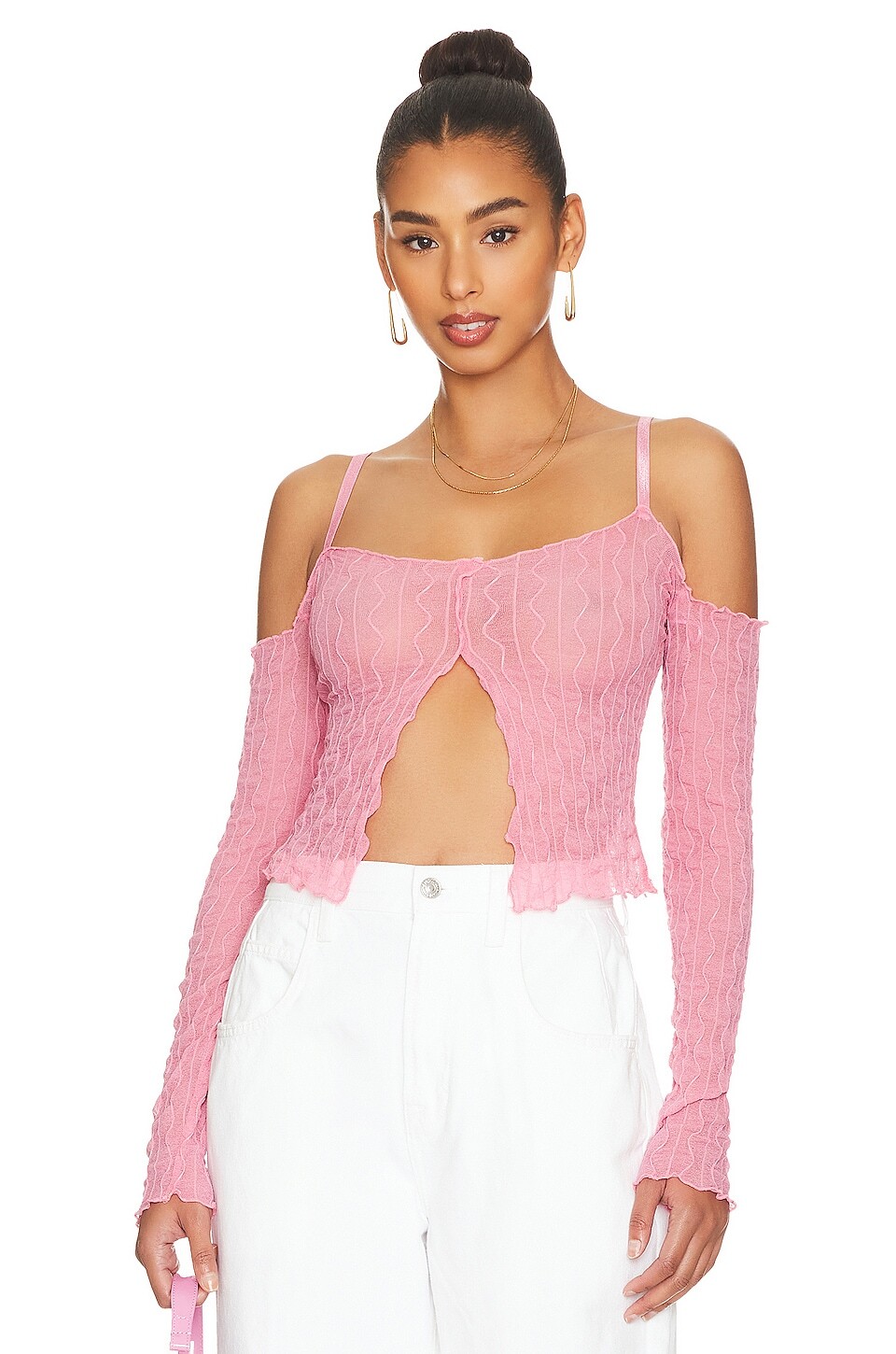 

Топ MORE TO COME Liliana Cold Shoulder, розовый
