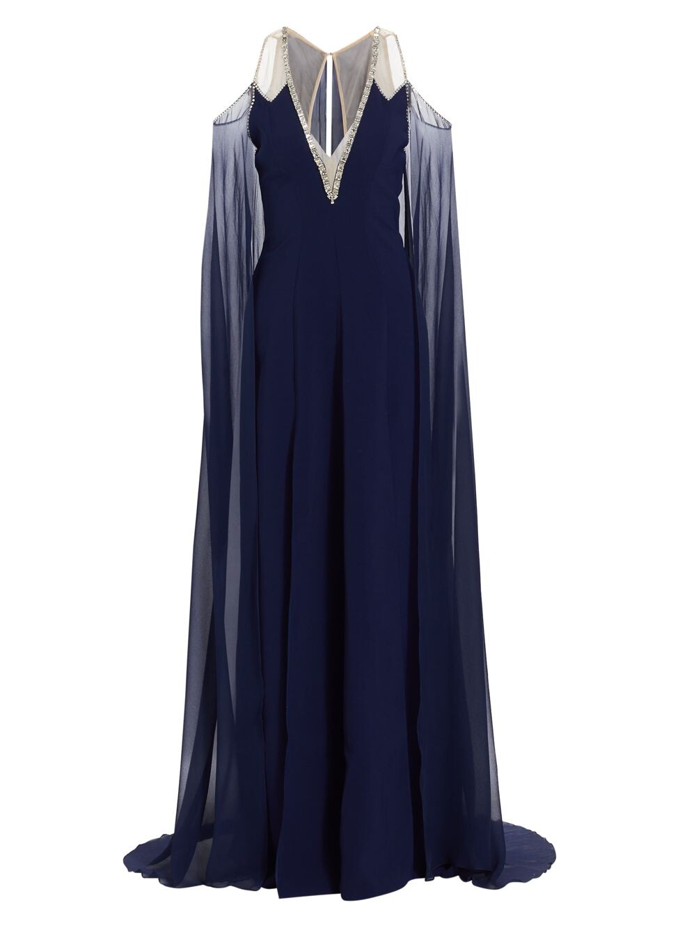 

Шифоновое платье-накидка Vivien Jenny Packham, нави