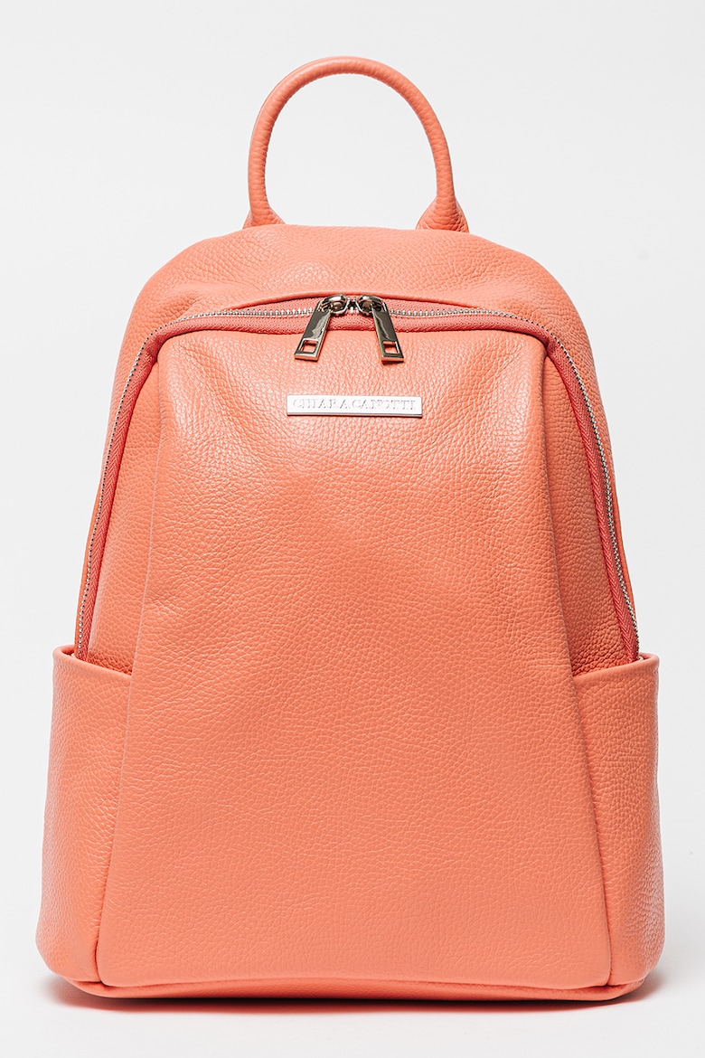 Кожаный рюкзак с боковыми карманами Chiara Canotti, розовый