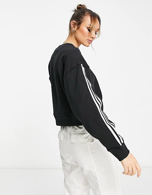 

Черный свитшот с тремя полосками adidas Originals adicolor