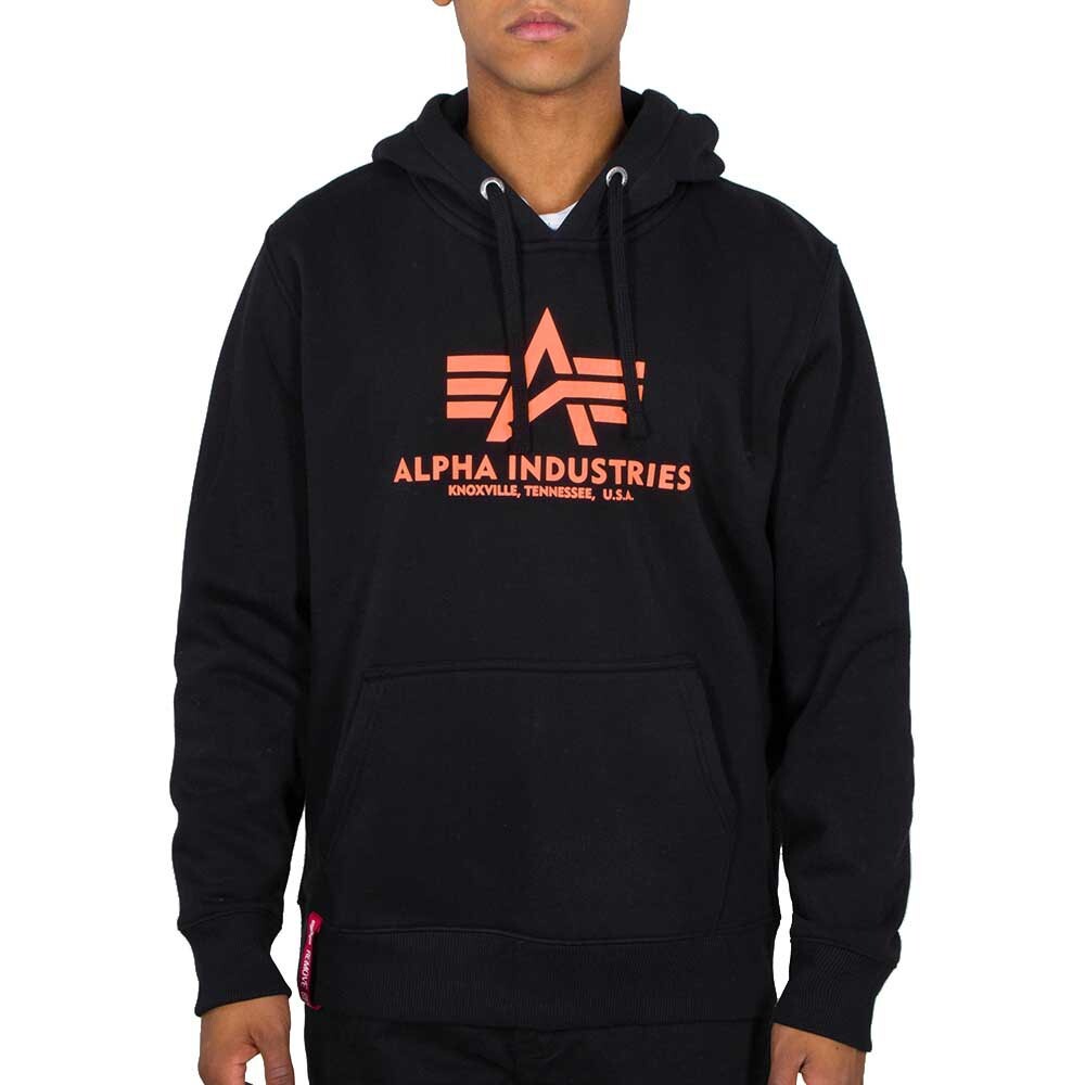 

Худи Alpha Industries Basic Neon Print, черный