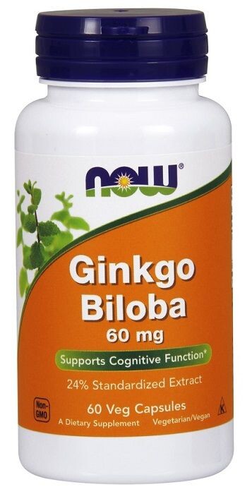 

Now Foods Ginkgo Biloba 60 mg препарат, поддерживающий работу нервной системы и улучшающий память и концентрацию, 60 шт.