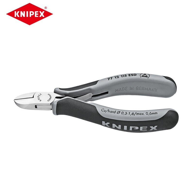 KNIPEX 117 мм прецизионные диагональные плоскогубцы для электронных устройств, плоскогубцы для рта, ножницы для водяного рта, электронные ножницы, пластиковые плоскогубцы, диагональные плоскогубцы 77 12 115 ESD настройка (срок поставки 4-8 недель)