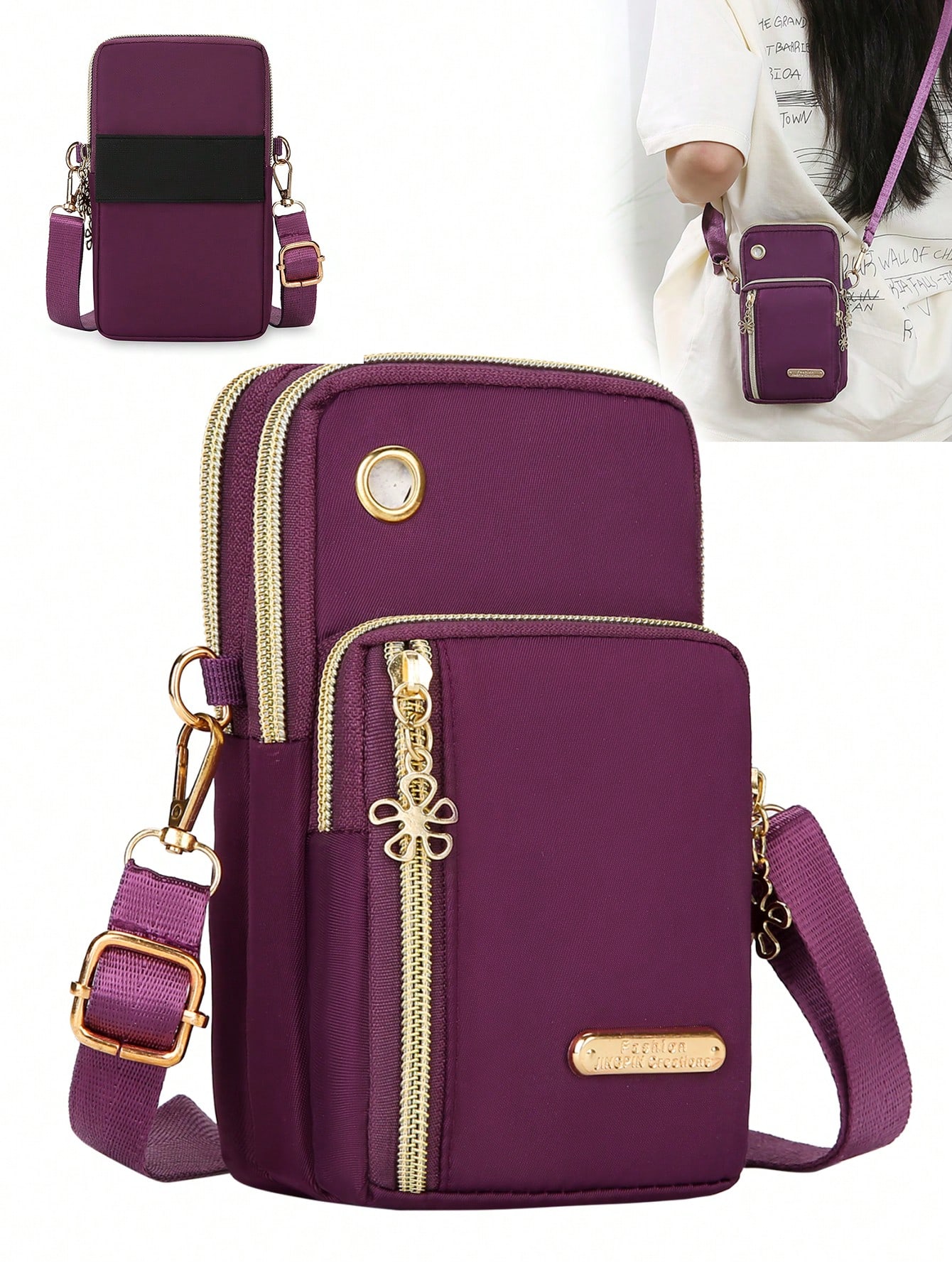 1 шт. новый спортивный кошелек/телефон/сумка/рюкзак/портмоне/брелок/длинный кошелек/сумка через плечо/сумка через плечо, фиолетовый
