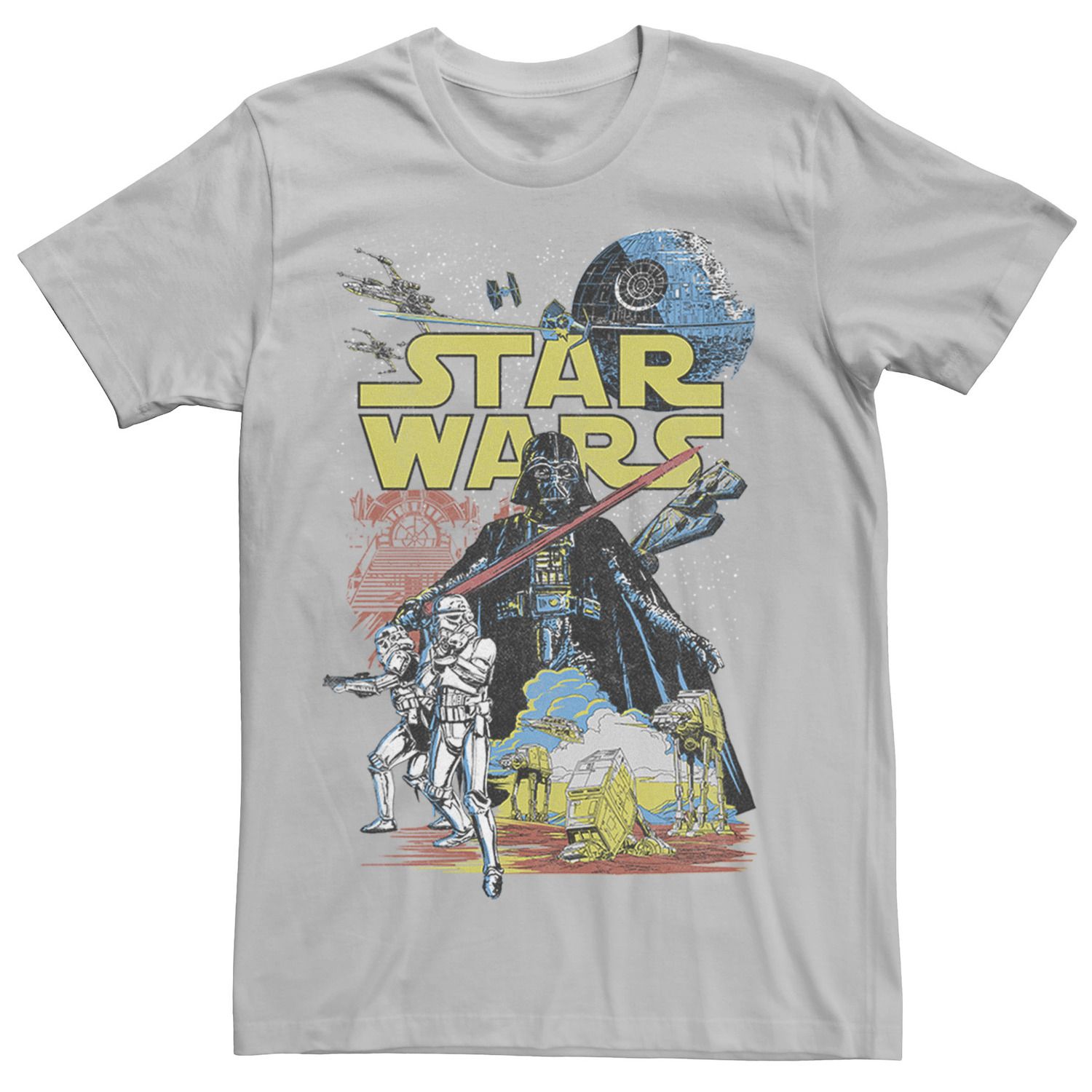 Мужская классическая футболка с графическим плакатом Rebel Star Wars, серебристый