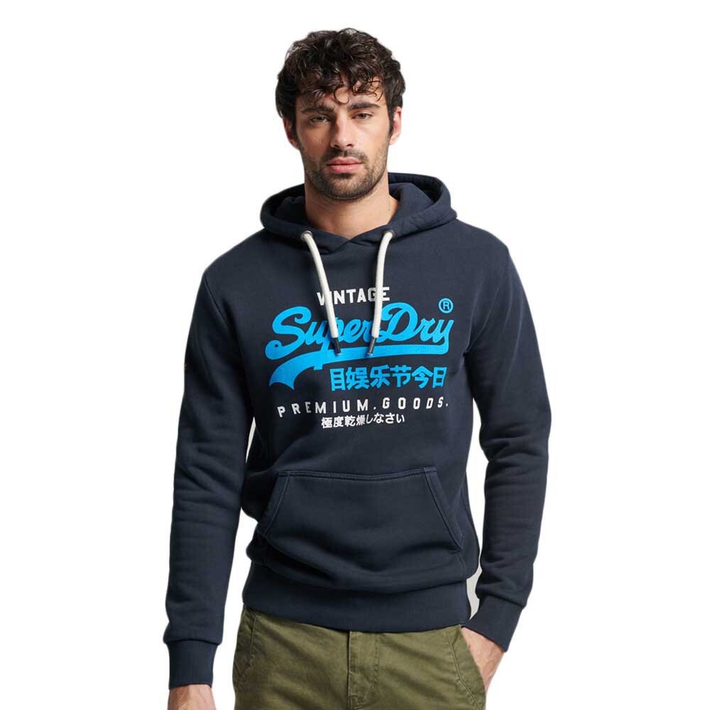 

Худи Superdry Vintage Logo Prem Good Overdyed, синий
