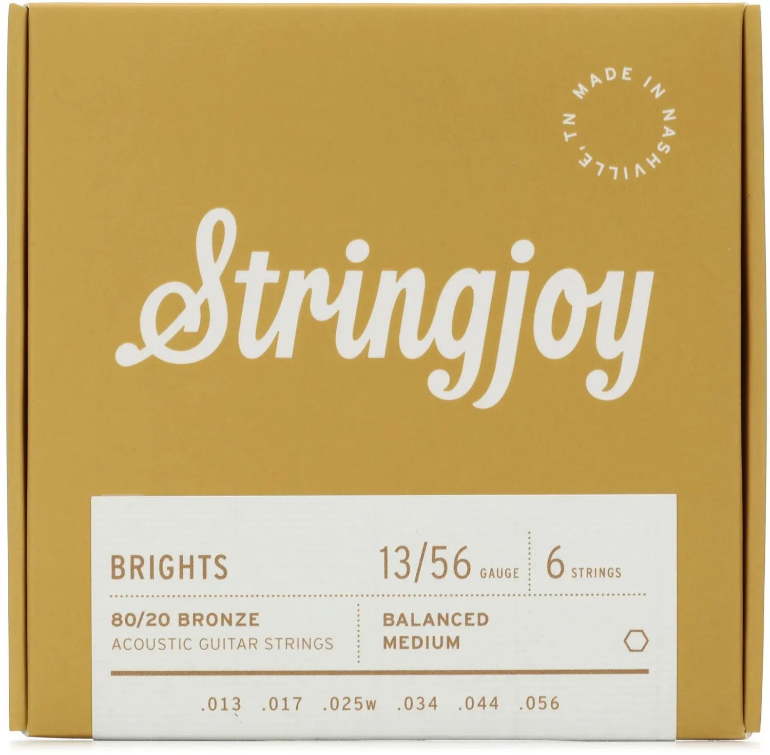 

Stringjoy Brights 80/20 Бронзовые струны для акустической гитары — средний калибр (.013–.056)