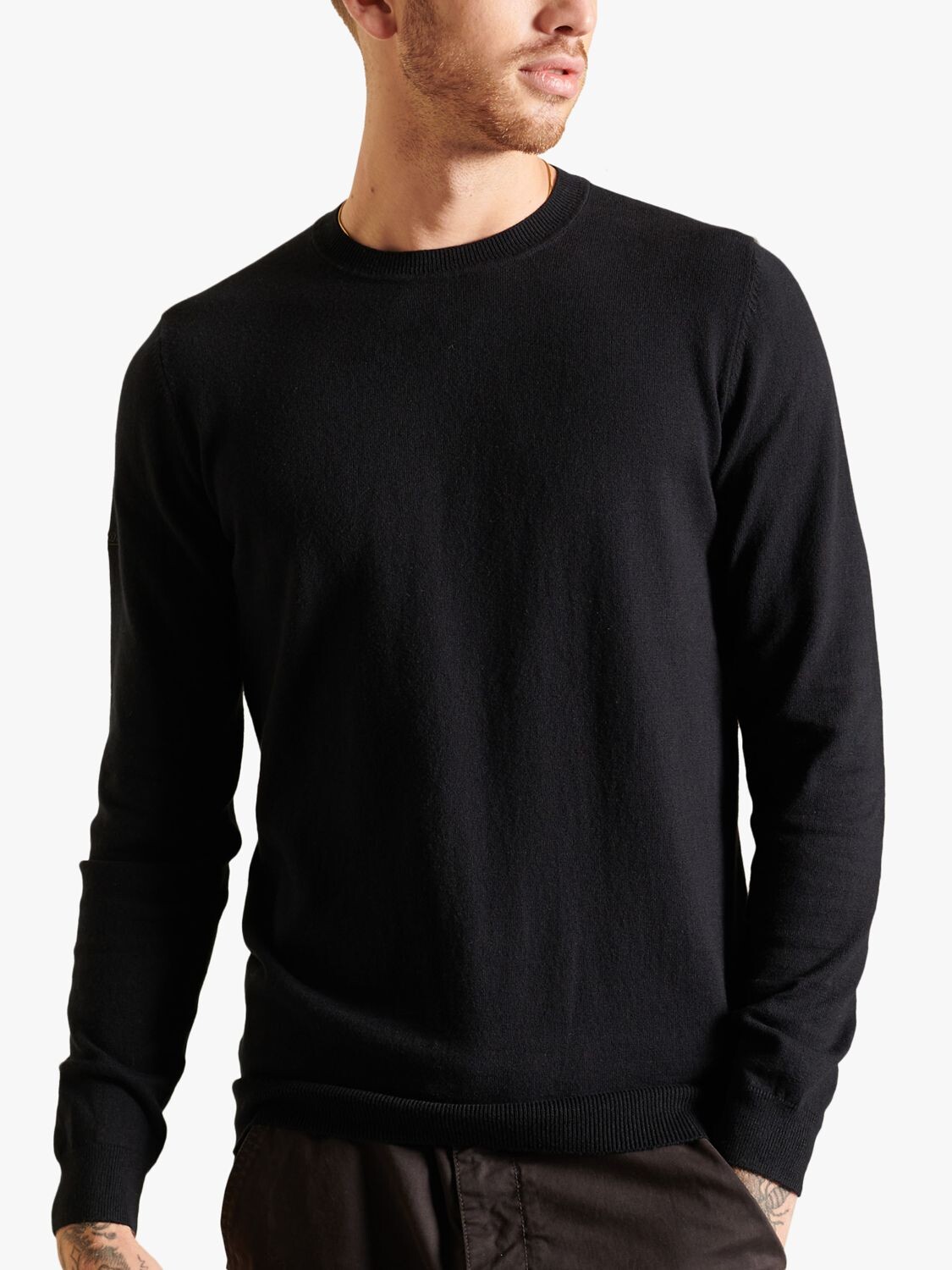 

Джемпер из смесового кашемира с вышивкой Superdry Vintage, черный