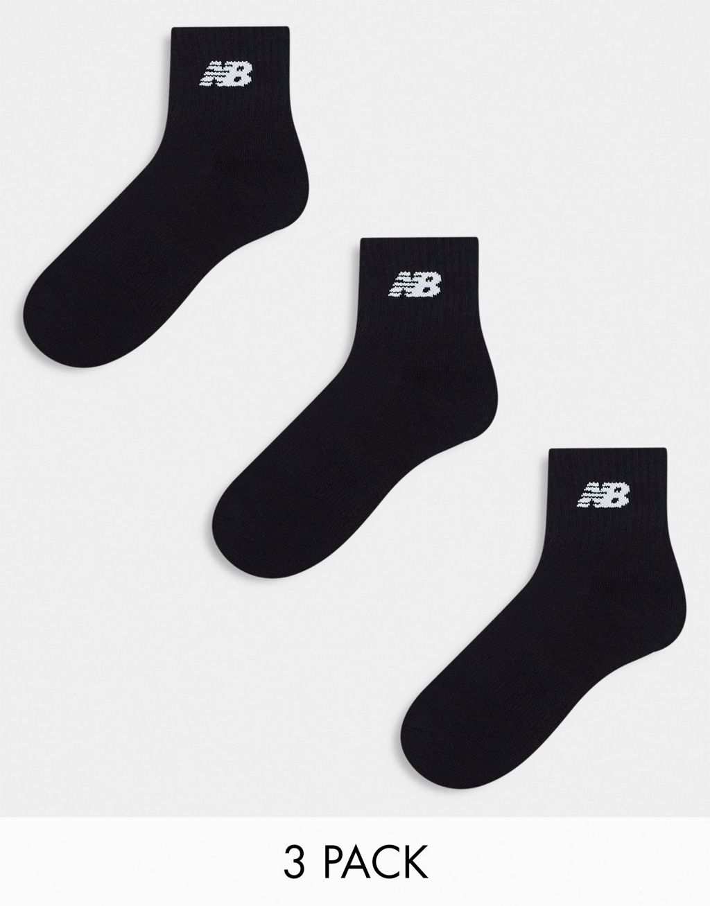цена Набор из трех черных носков с логотипом New Balance