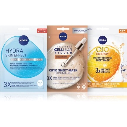 

Тройной пакет тканевых масок для лица Nivea (удобная упаковка) — 3 маски