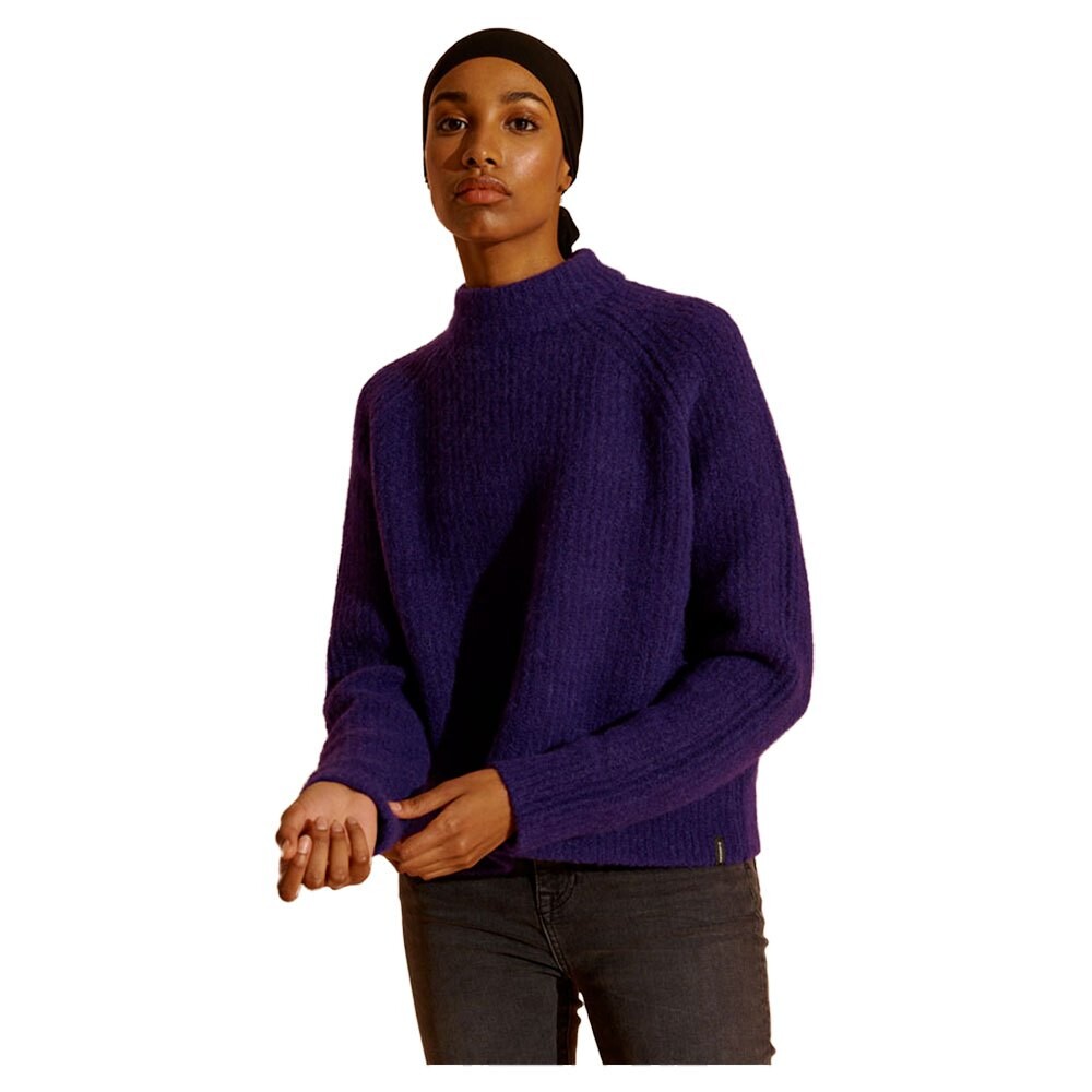 

Свитер Superdry Super Lux Ribbed Crew, фиолетовый