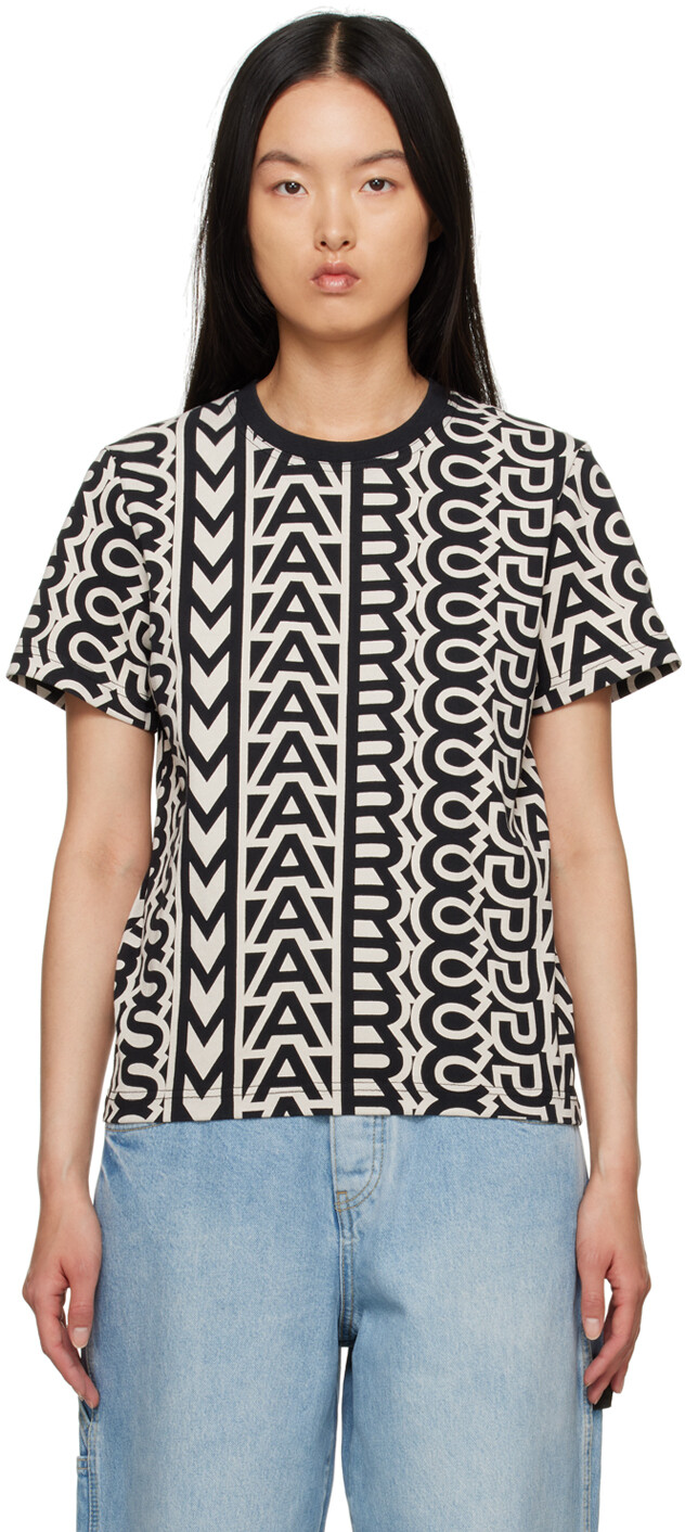 

Черно-бежевая футболка The Monogram Baby Tee L Marc Jacobs