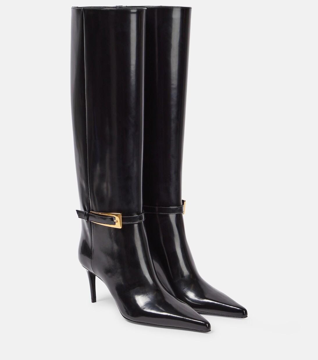 

Ботинки lee из глянцевой кожи Saint Laurent, черный