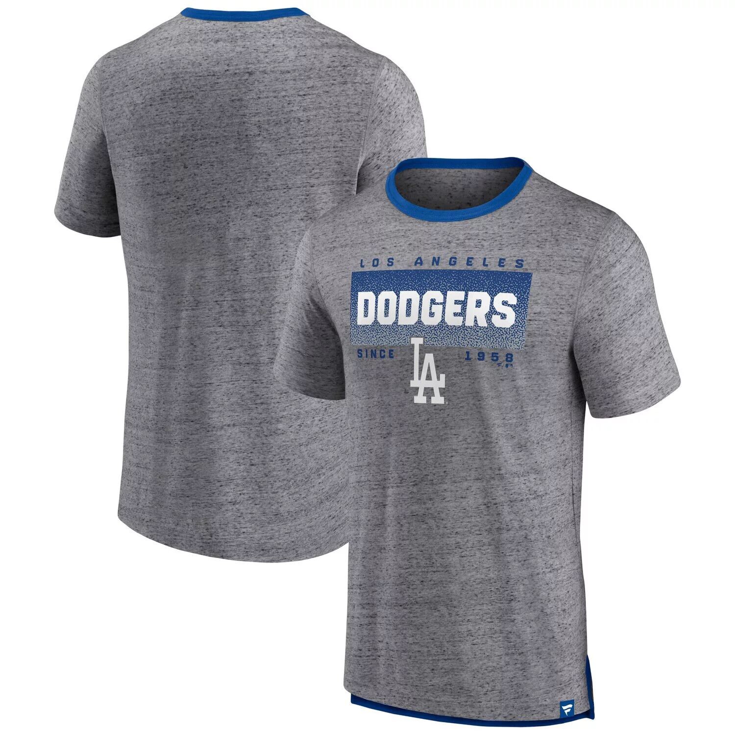 

Мужская серая футболка с логотипом Los Angeles Dodgers Iconic Team Element в крапинку Ringer Fanatics, Серый