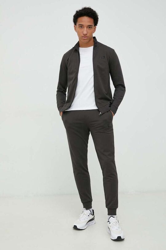 

Хлопковый спортивный костюм EA7 Emporio Armani, зеленый