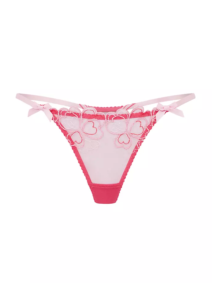 

Тюлевые стринги Maysie с вышивкой Agent Provocateur, цвет fuchsia baby pink