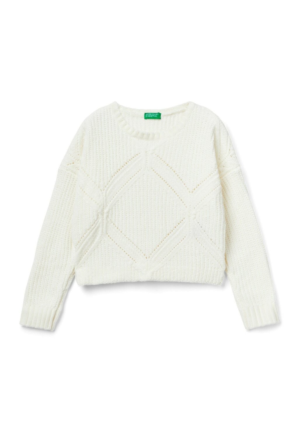 

Свитер Boxy Fit Chenille United Colors of Benetton, белый