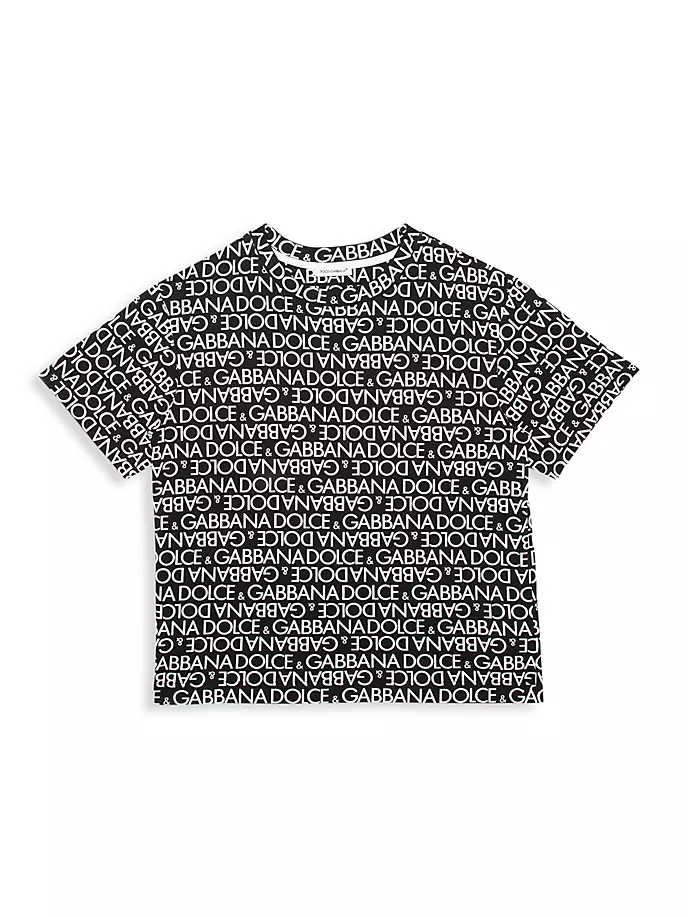 

Футболка из джерси с логотипом Little Boy's & Boy's Dolce&Gabbana, белый