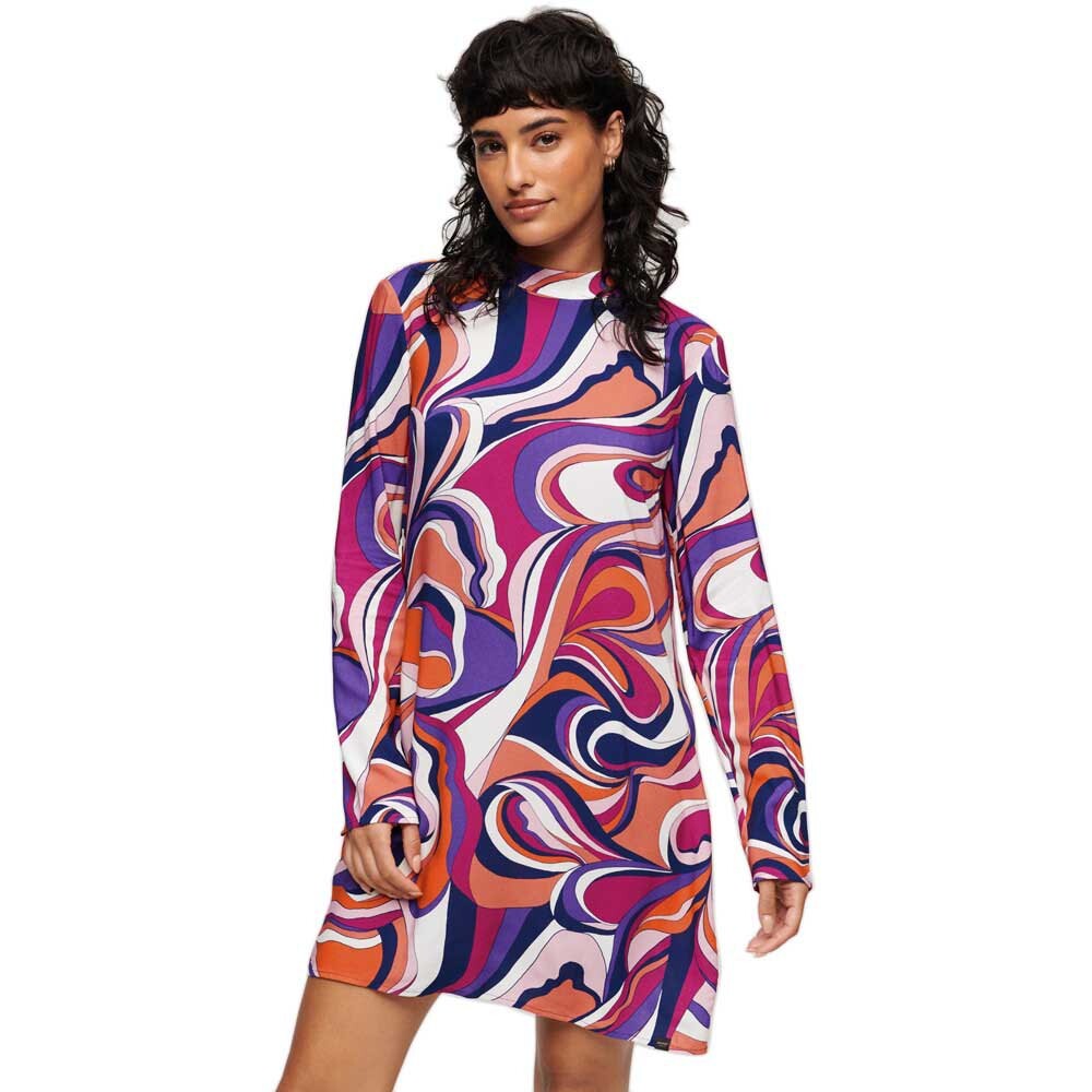 

Платье Superdry Studios Mock Neck Mini, разноцветный