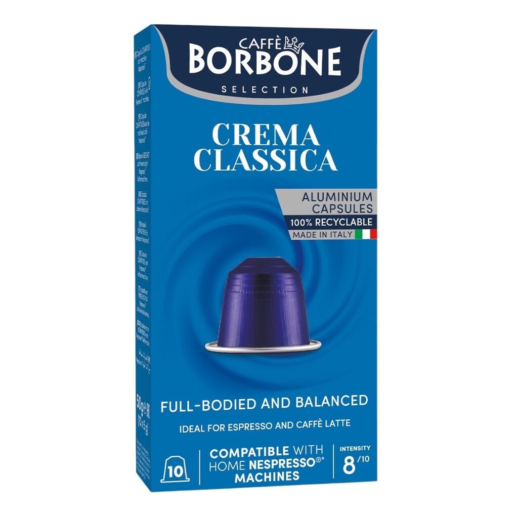 

Caffè Borbone Selection Crema Classica 50 г (10x5 г) алюминиевые капсулы | Совместимость с кофемашинами Nespresso. Caffé Borbone