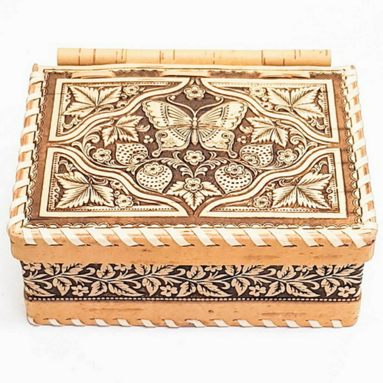 

Деревянная коробка из бересты, коробка, коробка, коробка, натуральный органический продукт ручной работы.