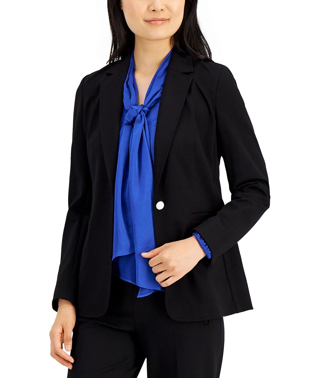Женский пиджак на одной пуговице с воротником-стойкой Bar III, черный