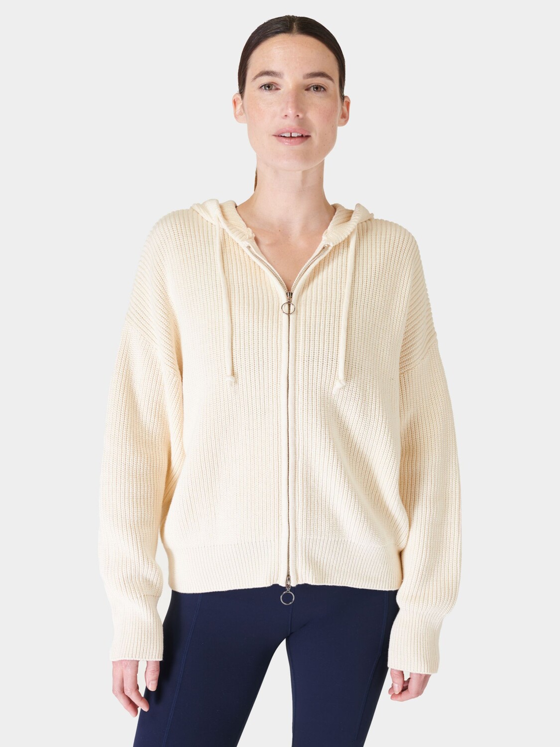 

Обычная толстовка с капюшоном на молнии Sweaty Betty, цвет Lily White