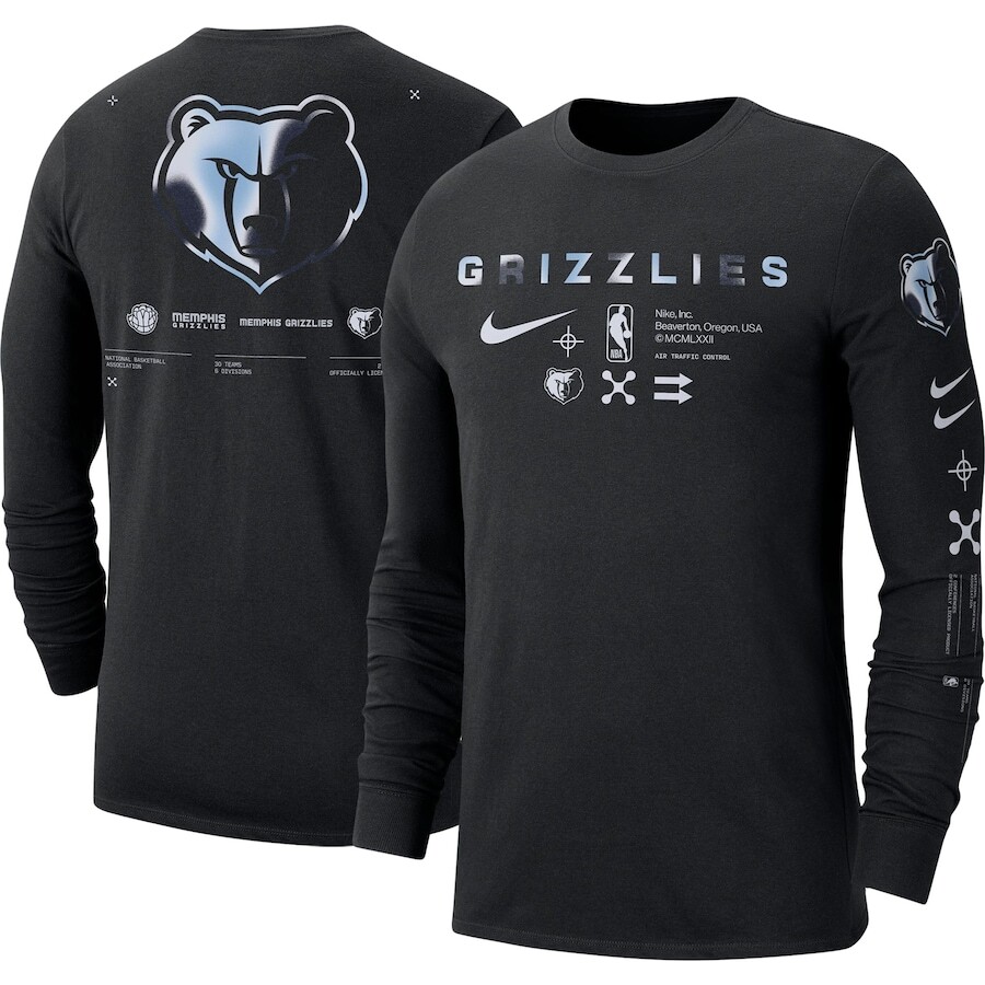 

Футболка с длинным рукавом Nike Memphis Grizzlies, черный