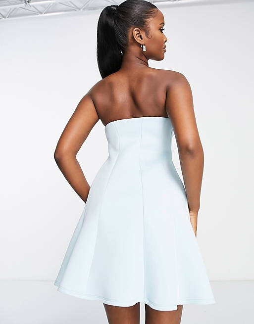 

Бледно-голубое платье мини с контрастной строчкой ASOS DESIGN, Синий
