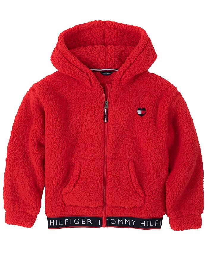 

Толстовка на молнии из шерпы для маленьких девочек Tommy Hilfiger, красный