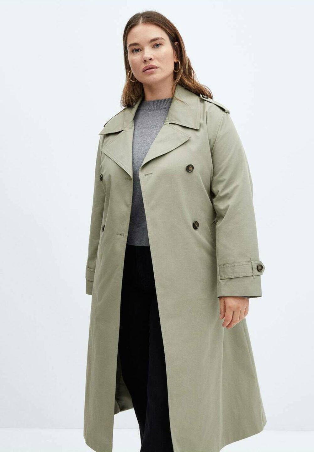 

Тренч ANGELA Mango, цвет khaki