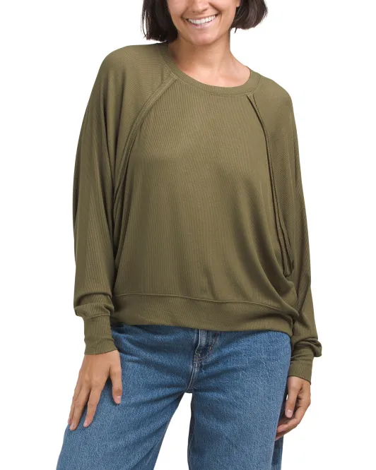 

Пуловер в рубчик с открытым швом Theo & Spence, цвет Army