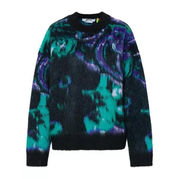 

Свитер brushed mohair blend sweater Msgm, черный