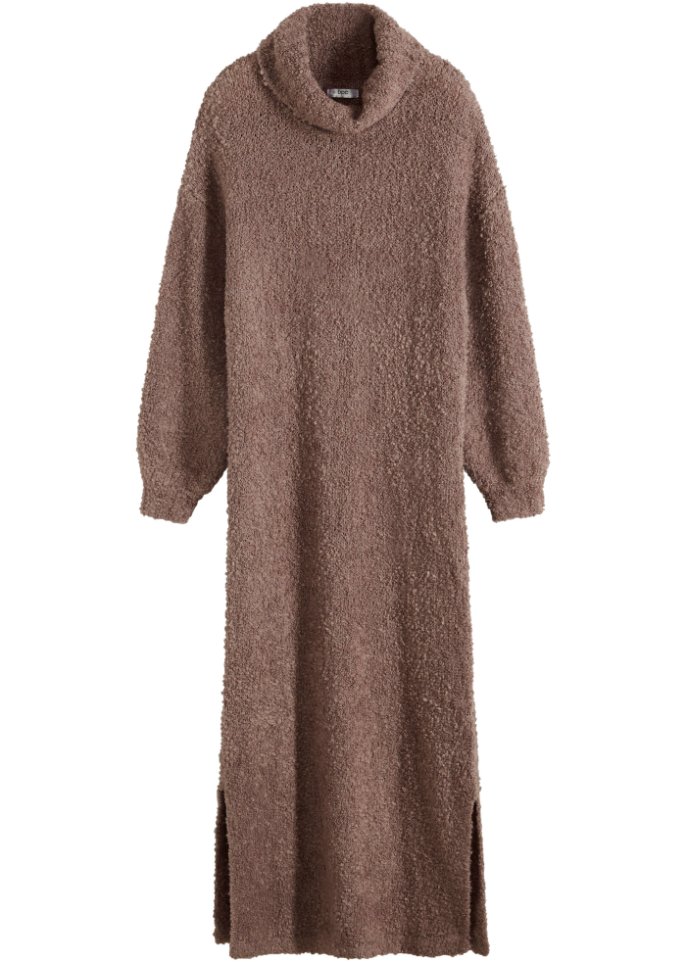 Вязаное платье из пряжи букле Bpc Bonprix Collection, коричневый