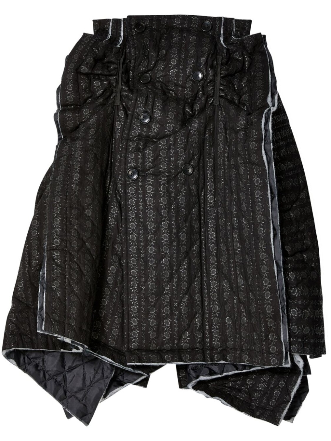 

Асимметричная юбка Comme des Garçons TAO с металлизированным принтом, черный