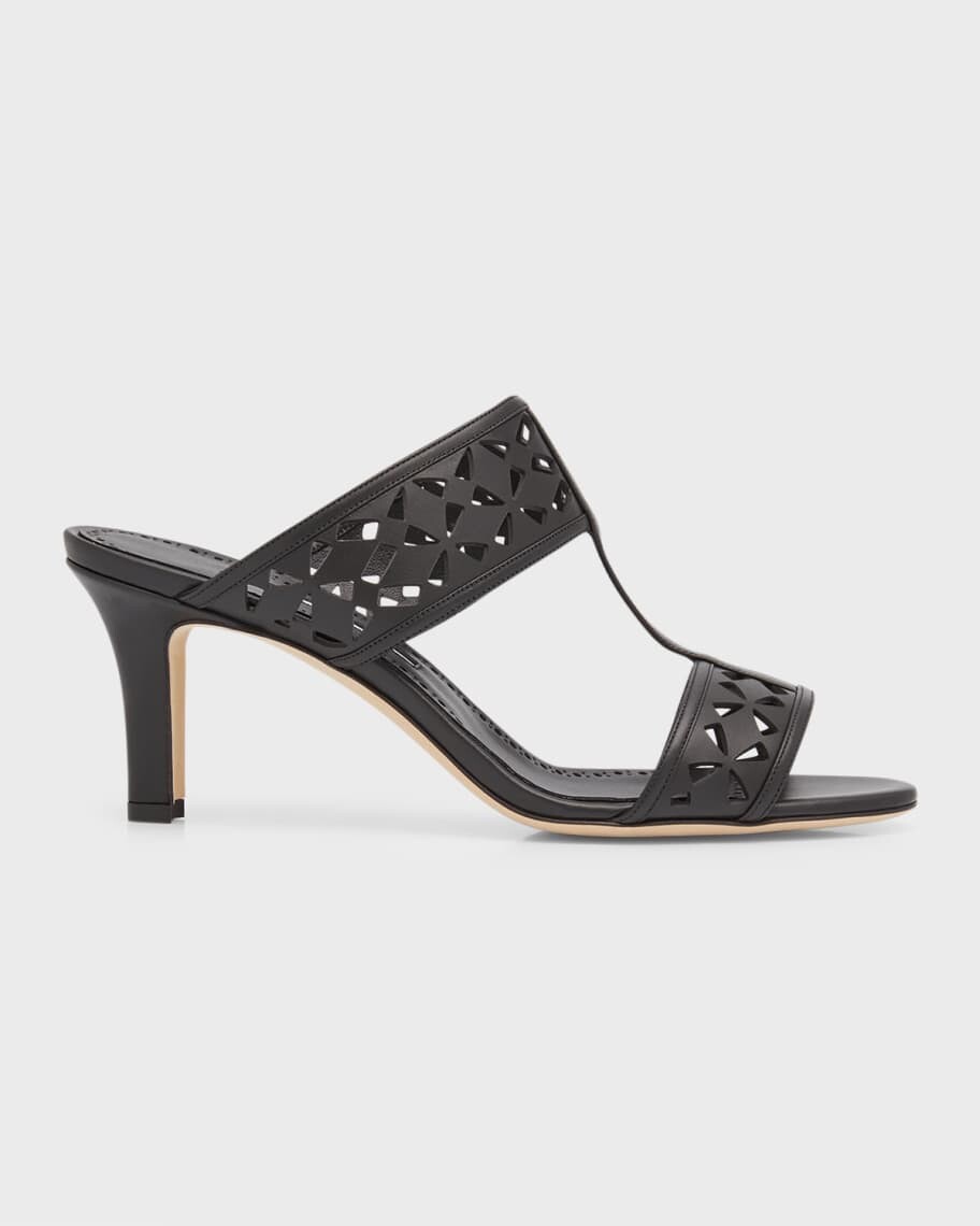 

Босоножки Sophocles с перфорацией на шлепанцах с двумя ремешками Manolo Blahnik