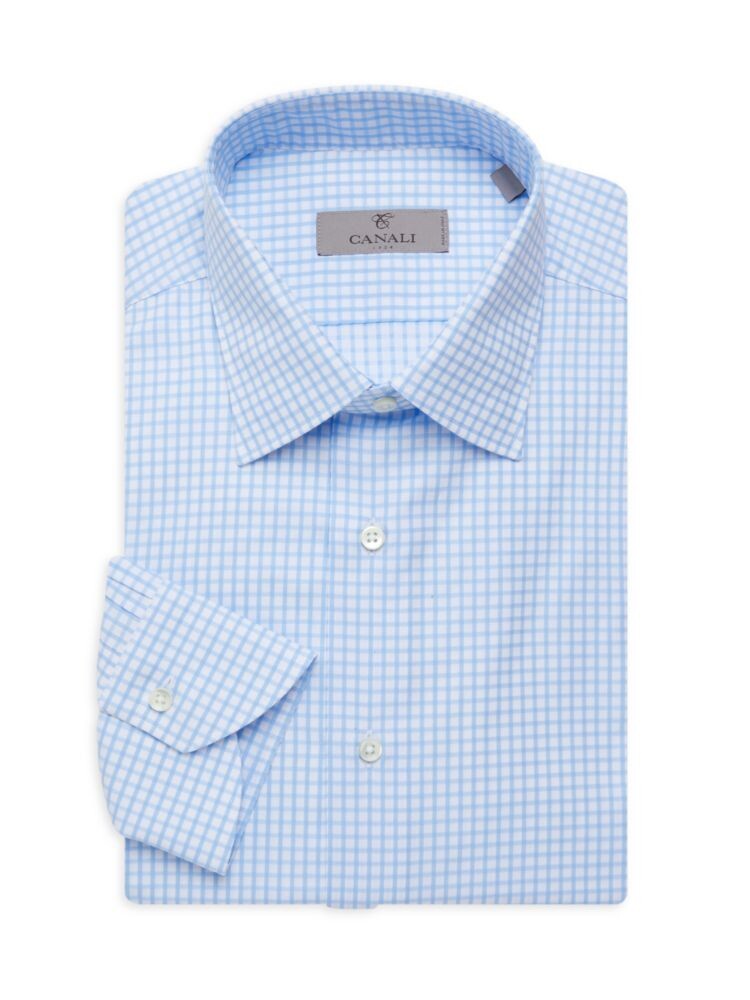

Классическая рубашка современного кроя в клетку Canali, цвет Light Blue