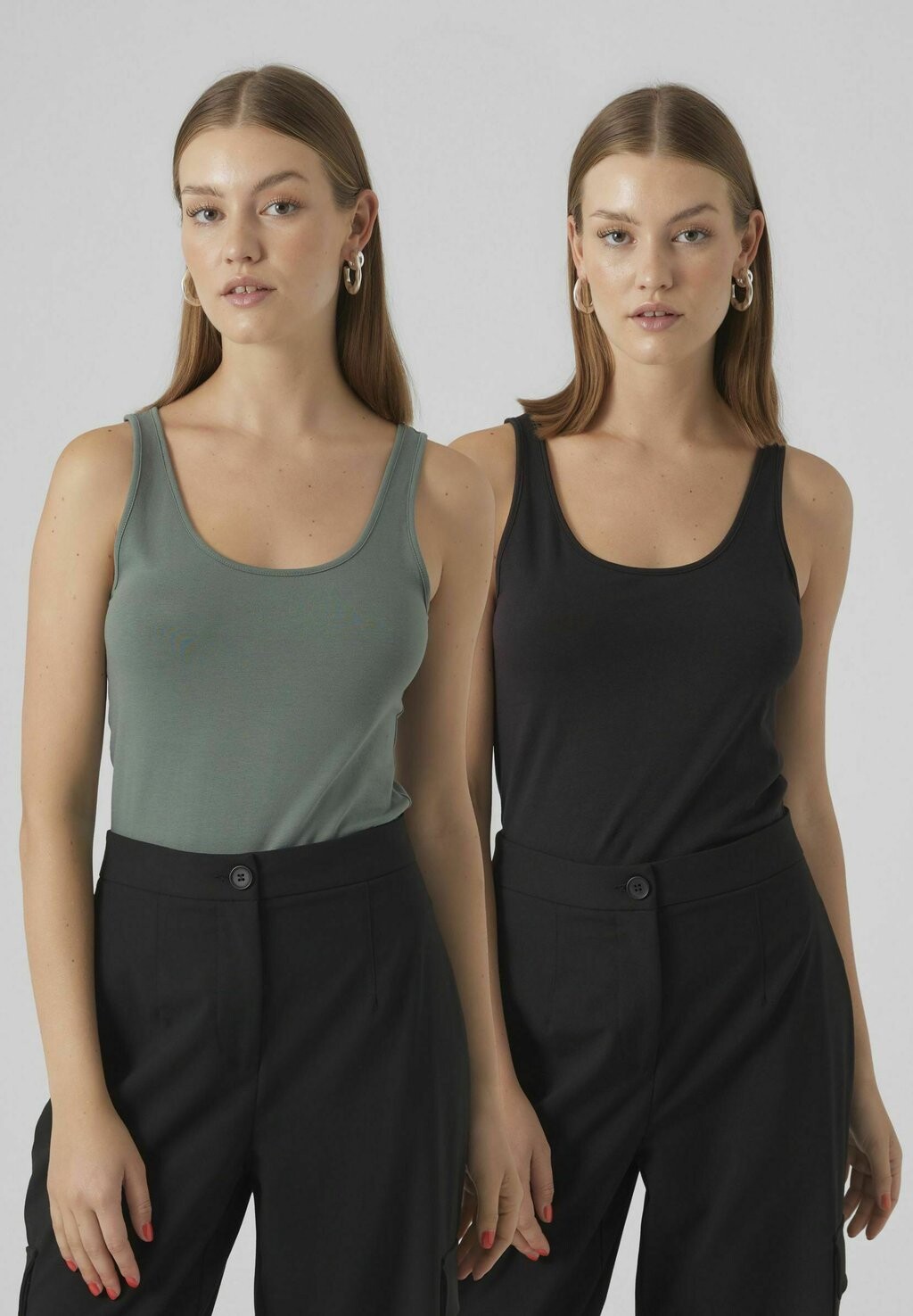 

Топ VMMAXI MY SOFT 2 PACK Vero Moda, цвет dark forest