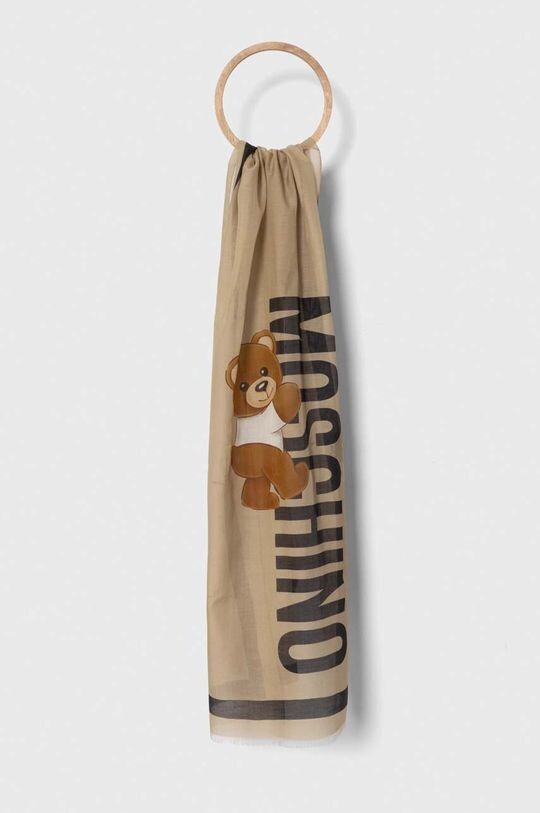 

Шаль с добавлением шелка Moschino, бежевый