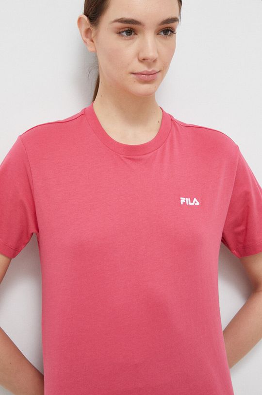 Хлопковая футболка Fila, розовый футболка для девочек fila розовый