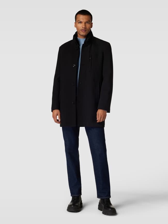 

Пальто с планкой на пуговицах Pierre Cardin, черный